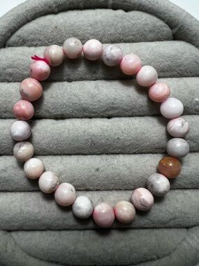 Pink Opal Beaded Stretch 7mm Bracelet